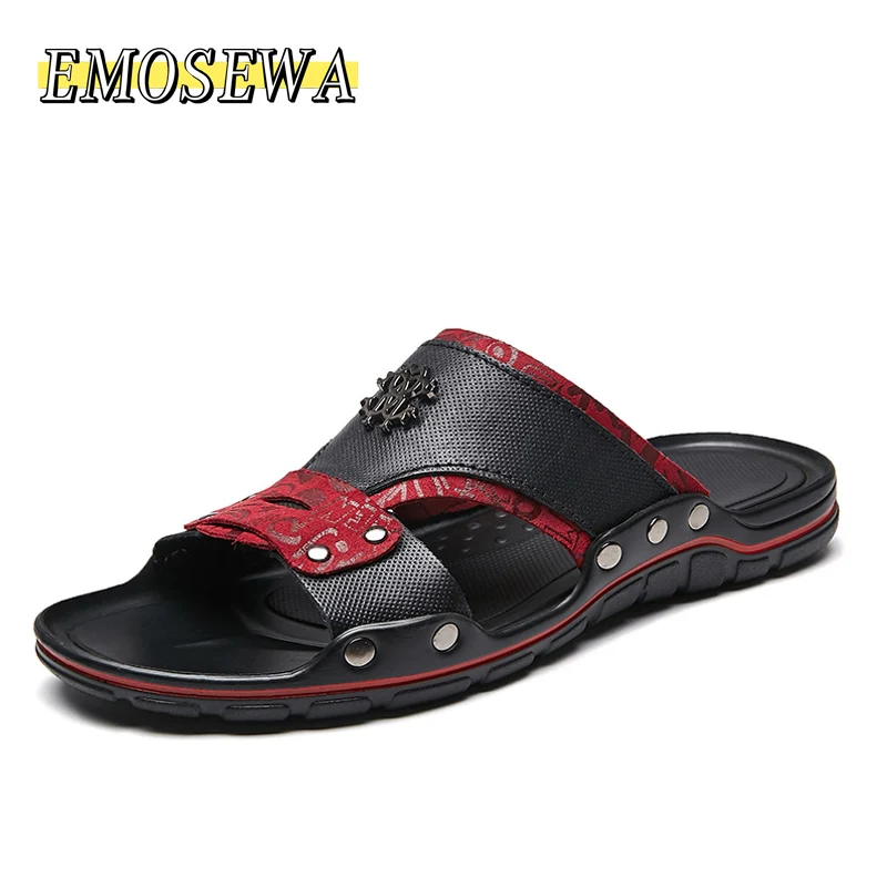 Мужские повседневные сандалии с заклепками летние пляжные в британском стиле