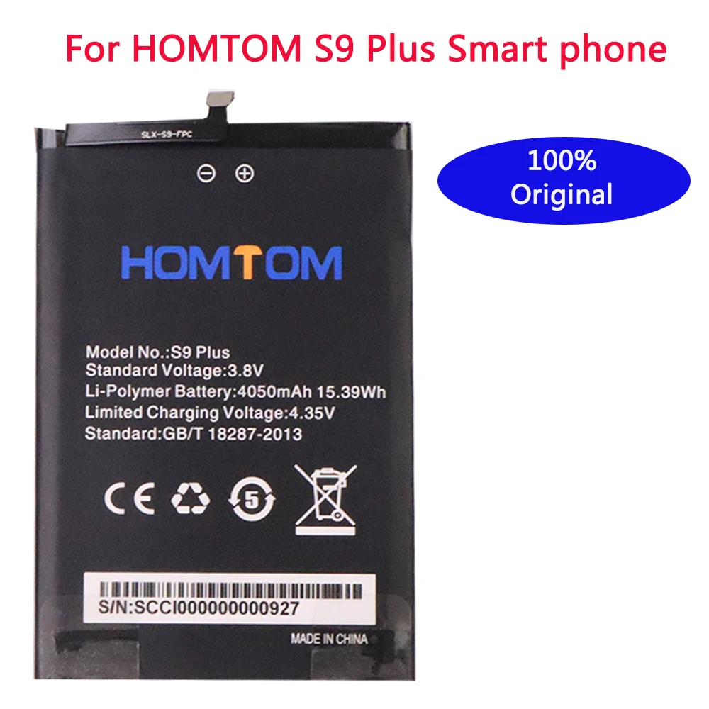 100% новый высококачественный оригинальный аккумулятор homtom S9 Plus 4050 мАч для