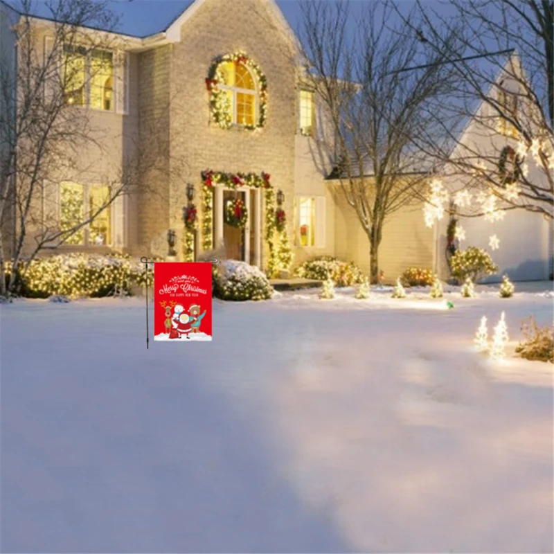 Новый большой Рождественский Санта Клаус 2020 флаг двусторонняя ткань наружное