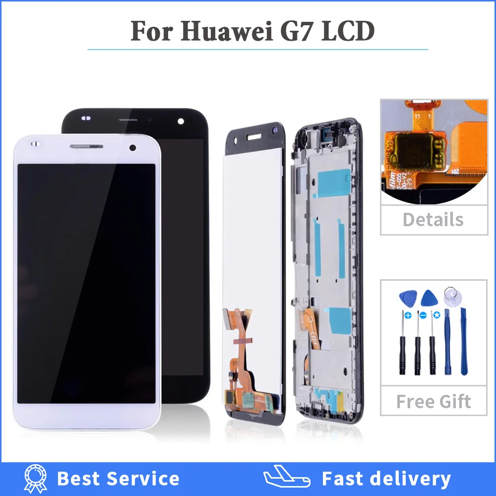 Высококачественный сенсорный ЖК экран для Huawei G7 с рамкой L03 L01 дисплей дигитайзер