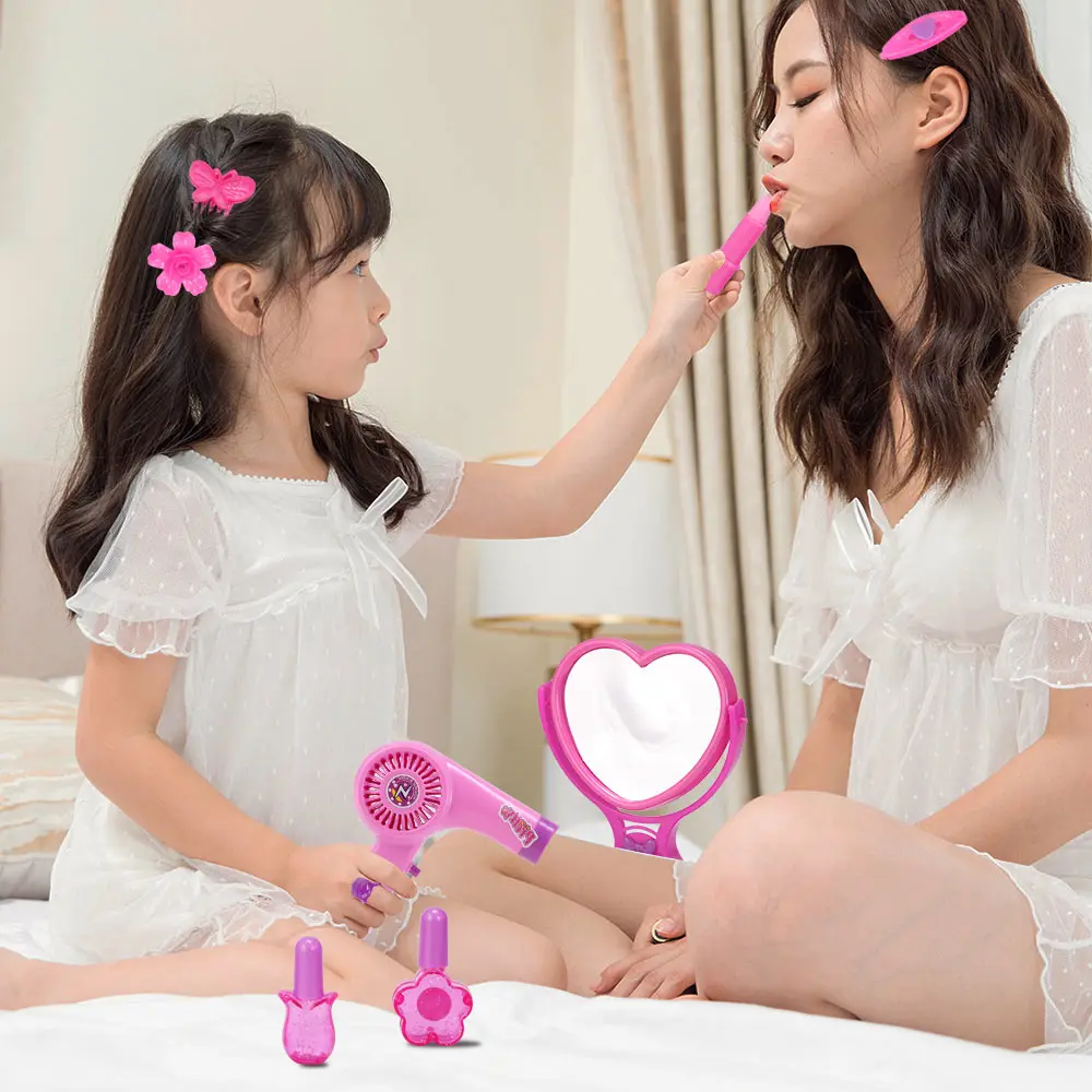 

Safe Washable Makeup Toys Child Pretend Cosmetics Toy Game Set Fashion Hairdressing Make Up Toy Box Party Props Christmas Gift