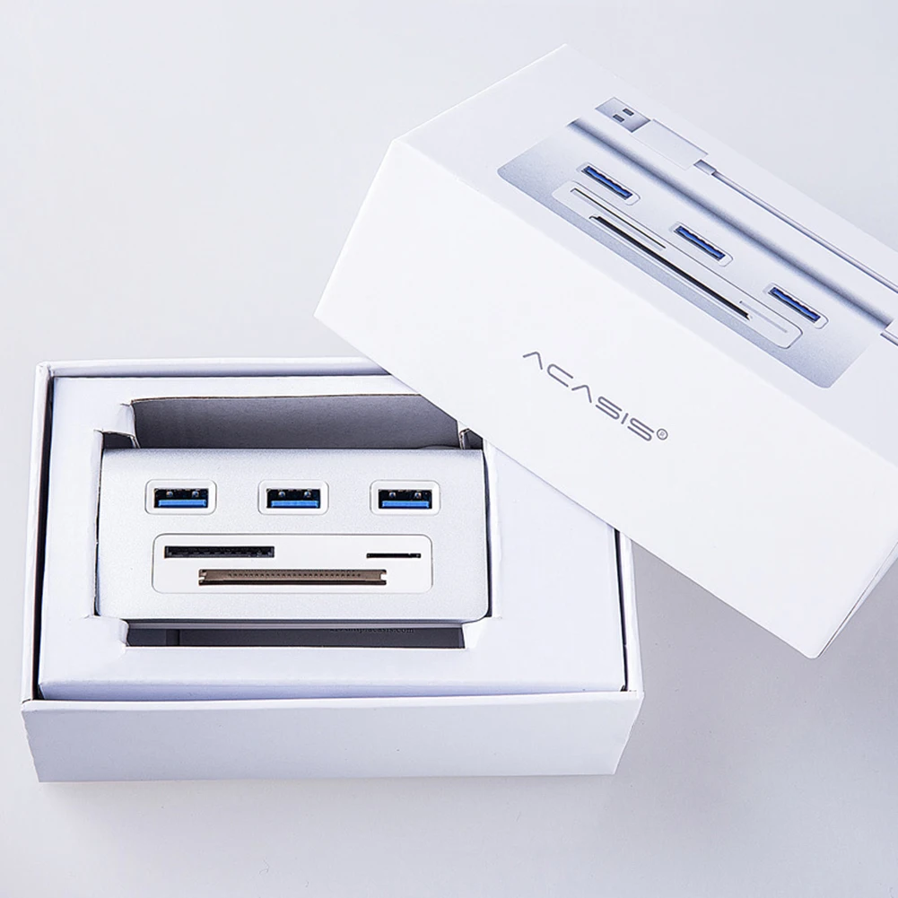 

Portable Aluminum Alloy CF SD TF Card Reader High Speed 6 in 1 USB 3.0 HUB Splitter 3 Ports USB Multi-USB Adapter for Laptop