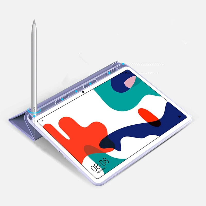 

For Huawei MatePad 10.4 2020 Silicone Funda Wiht Pencil Holder Case Protective Shell Magnet Auto Wake Cover for Huawei BAH3-W09