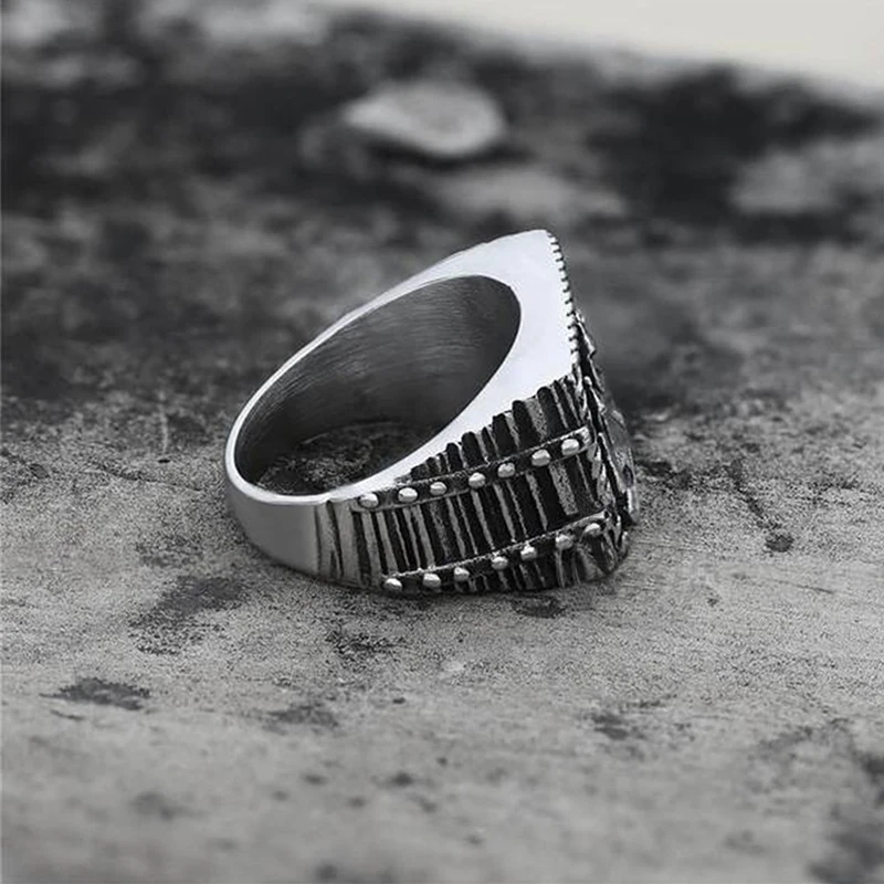 

Trendy Fashion Domineering Retro Punk Gothic Pirate Sailing Viking Hip Hop Rock Men's Ring Party Locomotive Accessories Gift