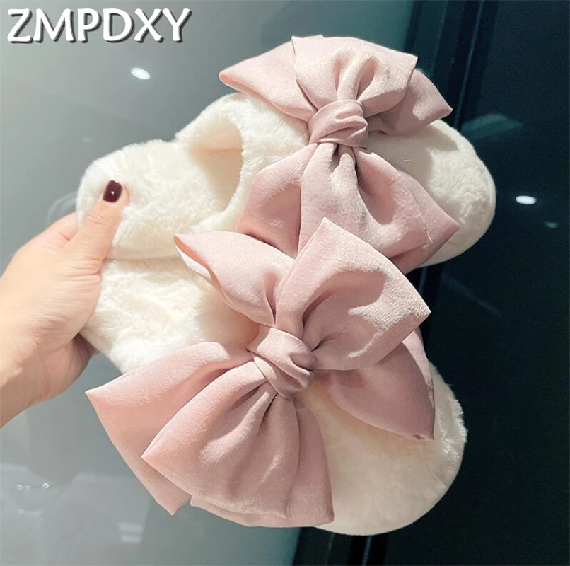 

INS Autumn Winter Warm Plush Slippers Cute Girl Home Slides Platform Bedroom Slippers Portable Travel Slides Women Cotton Shoes