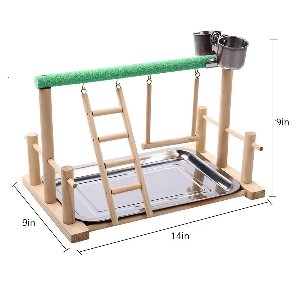 

Pet Bird Toy Activity Center Birdcage Stands With Bird Perch Ladder Hammock Feeder Playground For Cockatiel Parrot