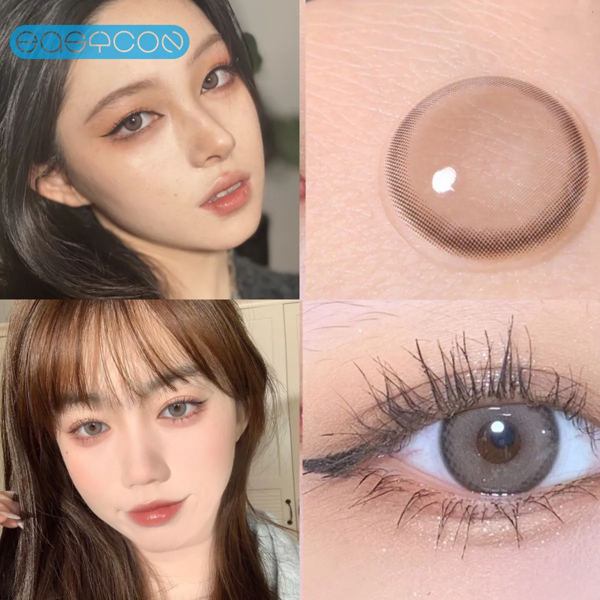 

Easycon стеклянные серые цветные контактные линзы мягкие для глаз маленькая красота для учащихся при близорукости диоптрии на год натуральные...