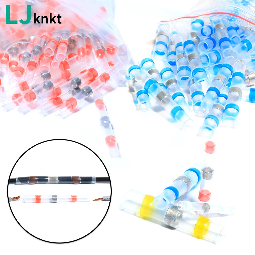 

1000pcs Heat Shrinkable 0.25-6mm² AWG26-10 Wire Connectors Waterproof Sleeve Butt Electrical Splice Tinned Solder Terminals