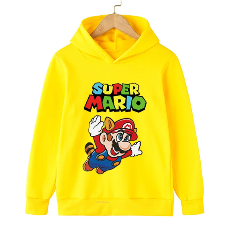 2021 Winter new Mario anime children's clothing boys and girls printed sweatshirts hoodies cotton hooded sweater children's4-14T |