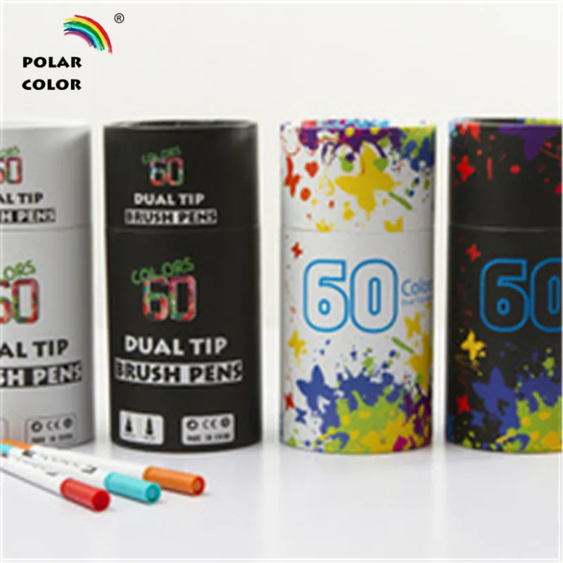 60 Цвета Двойные наконечники на водной основе кисти маркер для белой доски