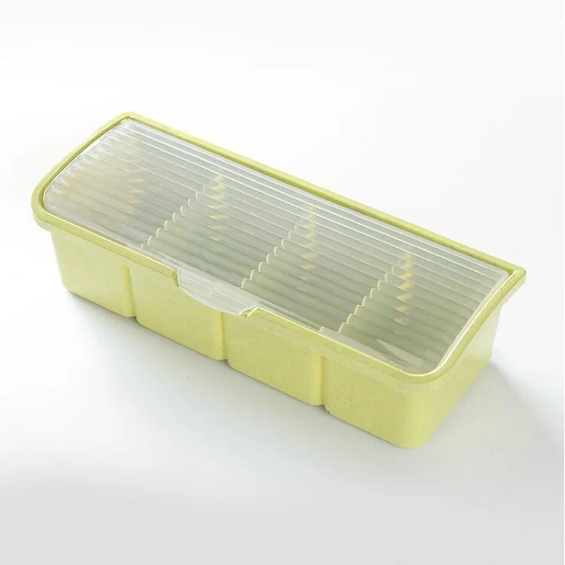 Коробка для приправ и специй контейнер хранения баночка 4 ячейки с ложкой коробка