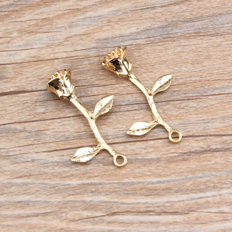 10 шт./лот Новое поступление золотистого цвета тон цветок розы Очаровательные