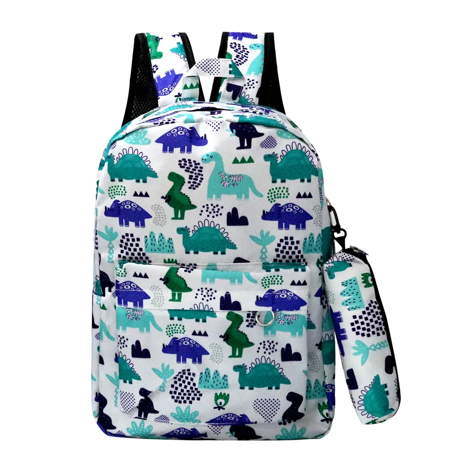 

Брендовый Детский рюкзак с динозавром, школьные ранцы для девочек-подростков, сумки для книг с ручками и мультипликационным рисунком, 2 шт.
