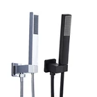 Лейка для душа BAKALA, латунная, квадратная, хромированная, черная, с настенным соединителем и шлангом 1,5 м, экономичный медный ручной распылитель