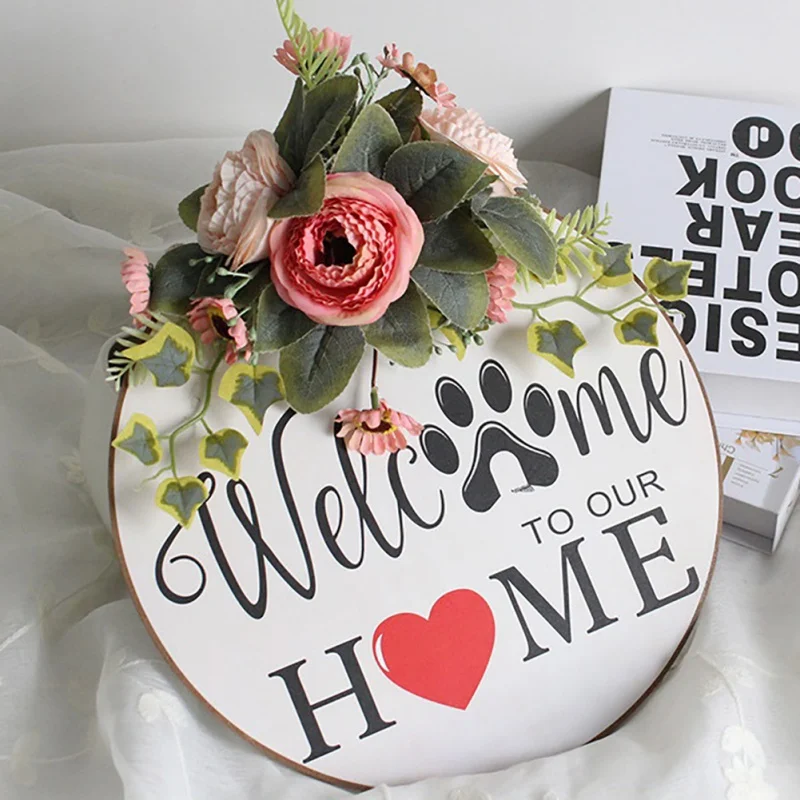 Wooden Door Signs DIY Home Decor Name Plate Twine Easy To Hang Wood Gift for Living Room 2021 | Дом и сад