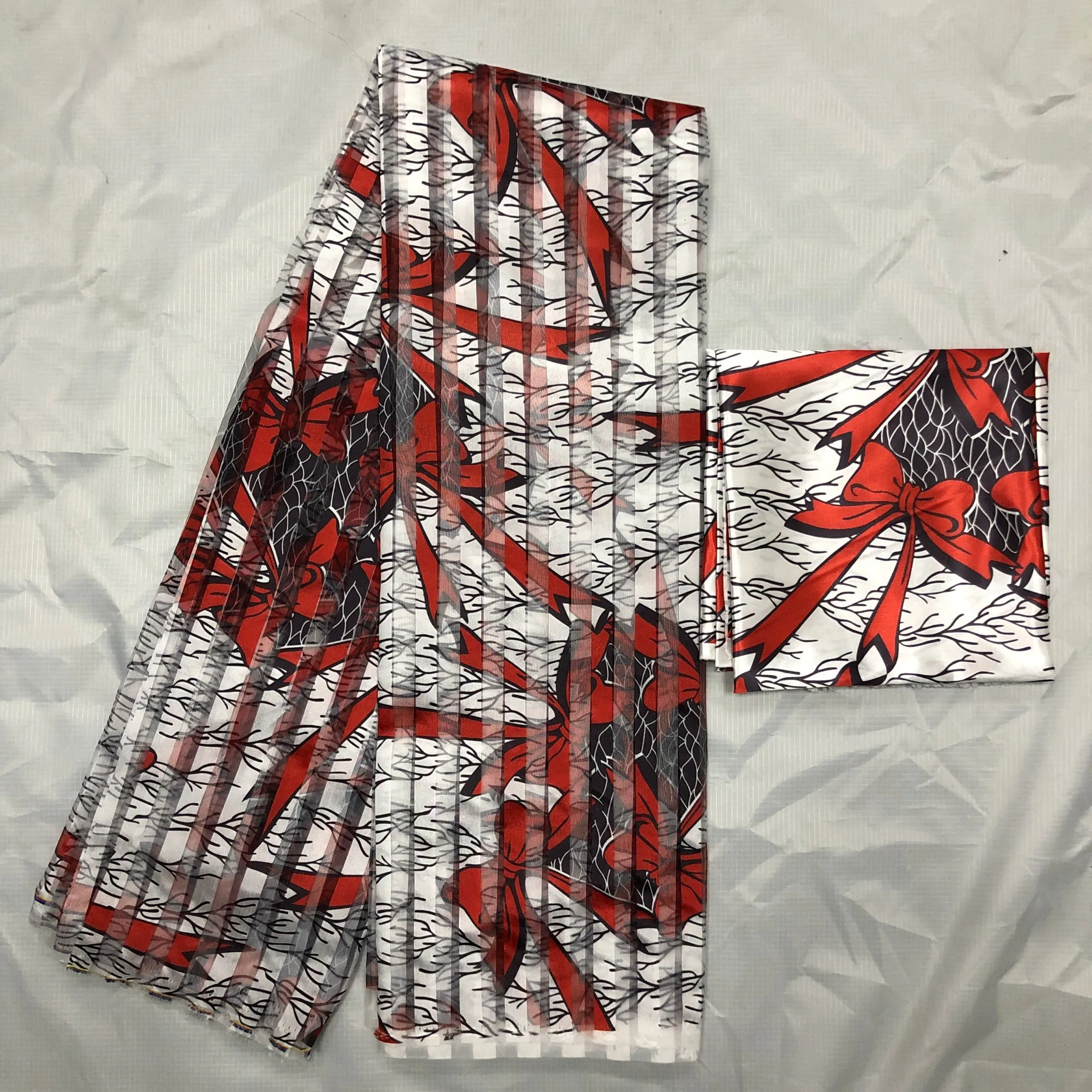 Африканская полоса органза шелк воск узор лента Ткань Высокое качество принты