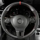 Для Volkswagen Golf 6 Mk6 VW Polo Sagitar Bora Santana Jetta Mk6 ручная стежка из черного углеродного волокна кожа Чехол рулевого колеса автомобиля