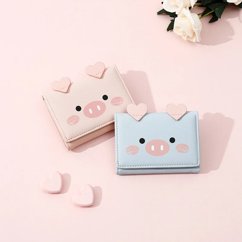Женские кошельки с милым мультяшным принтом в трех сложенном виде 5 цветов для