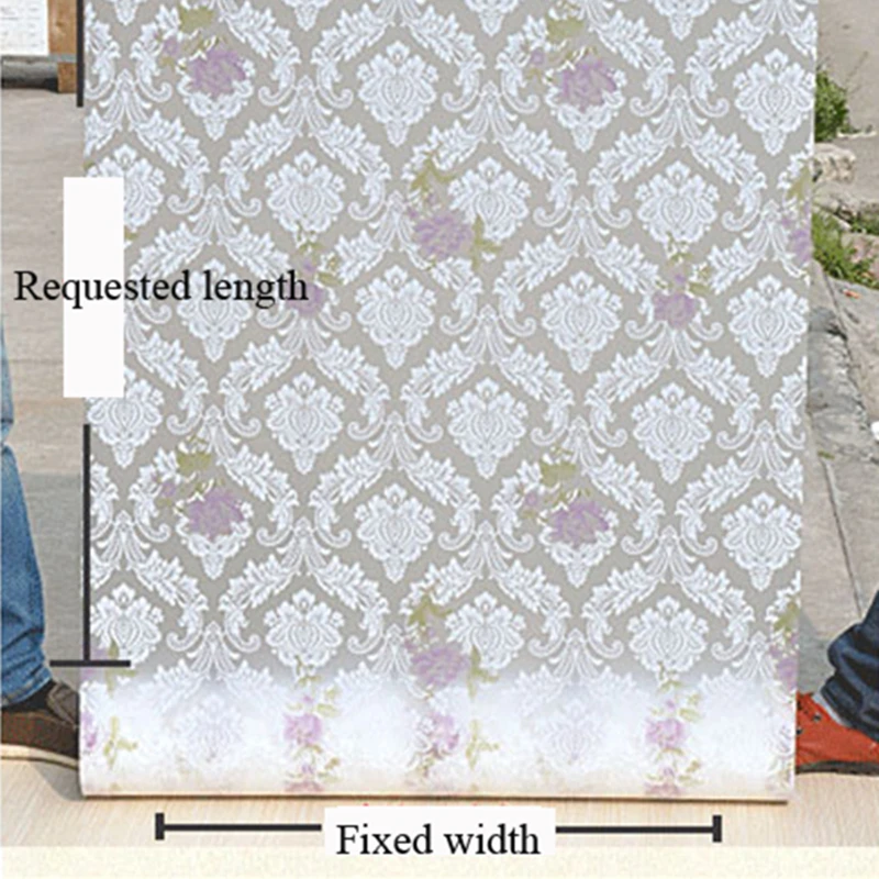 

Glue Self Adhesive Damascus Frosted Glass Stickers Bathroom Vinilos Decorativos Stained Glass Window Privacy 45/60/85cm