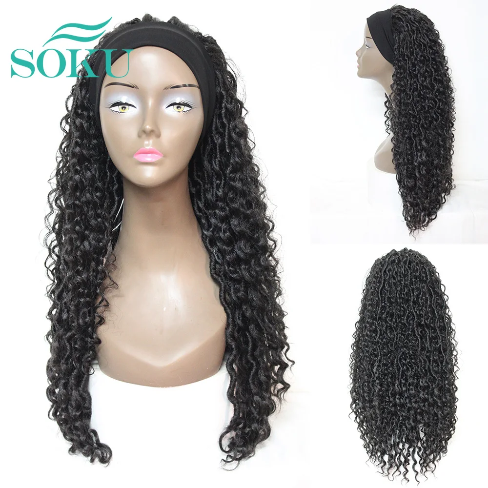 Peruca de Cabelo de Crochê Peruca de Cabelo Ombre Marrom Trançado Sintético Cor