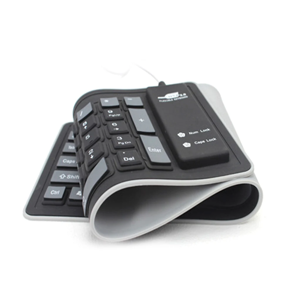 Аксессуары Силиконовая USB Проводная клавиатура для ноутбука 103 клавиши Складная