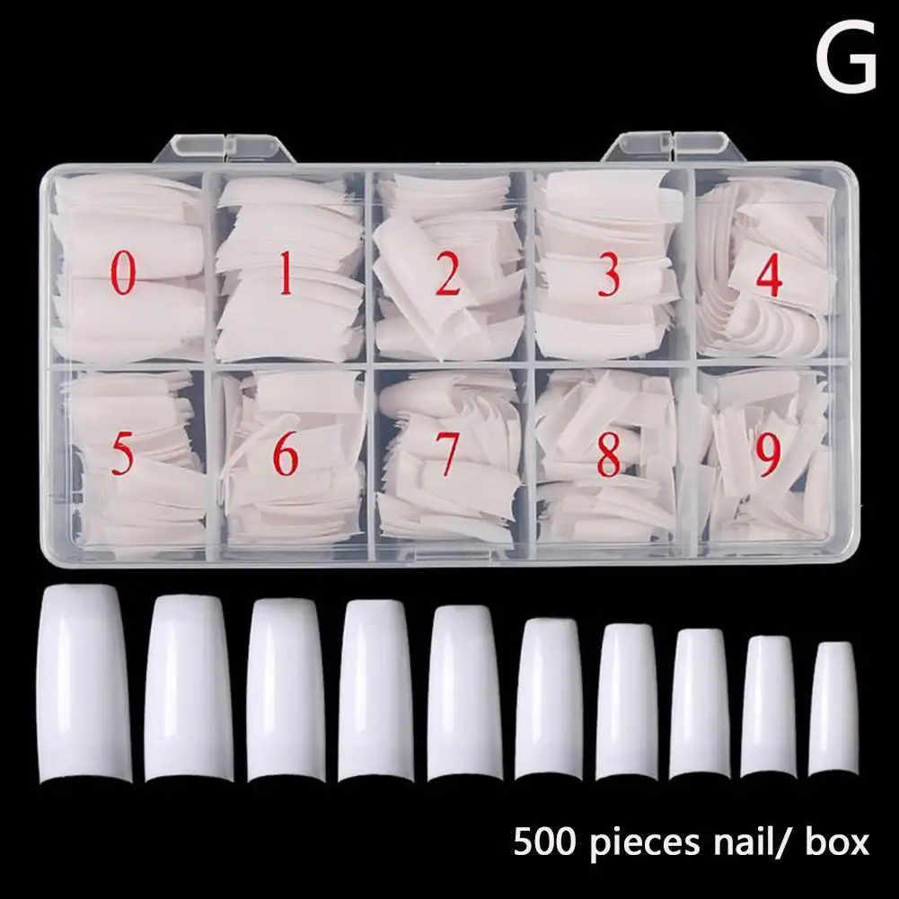 500 шт натуральные чистые белые французские накладные ногти веер быстрые