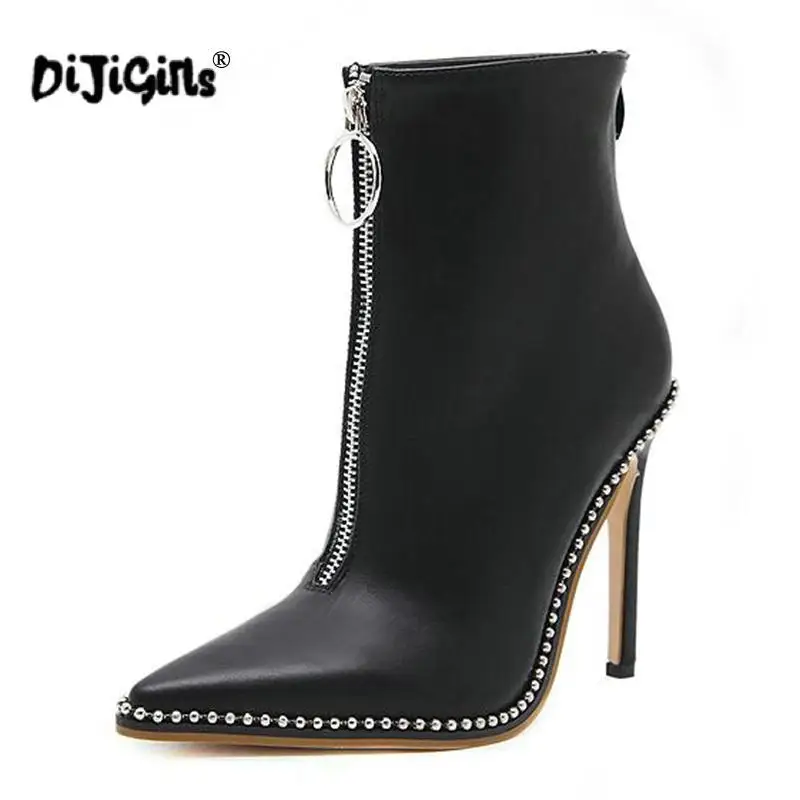 Dijigirls/Элегантные брендовые Дизайнерские ботильоны обувь на высоком каблуке с