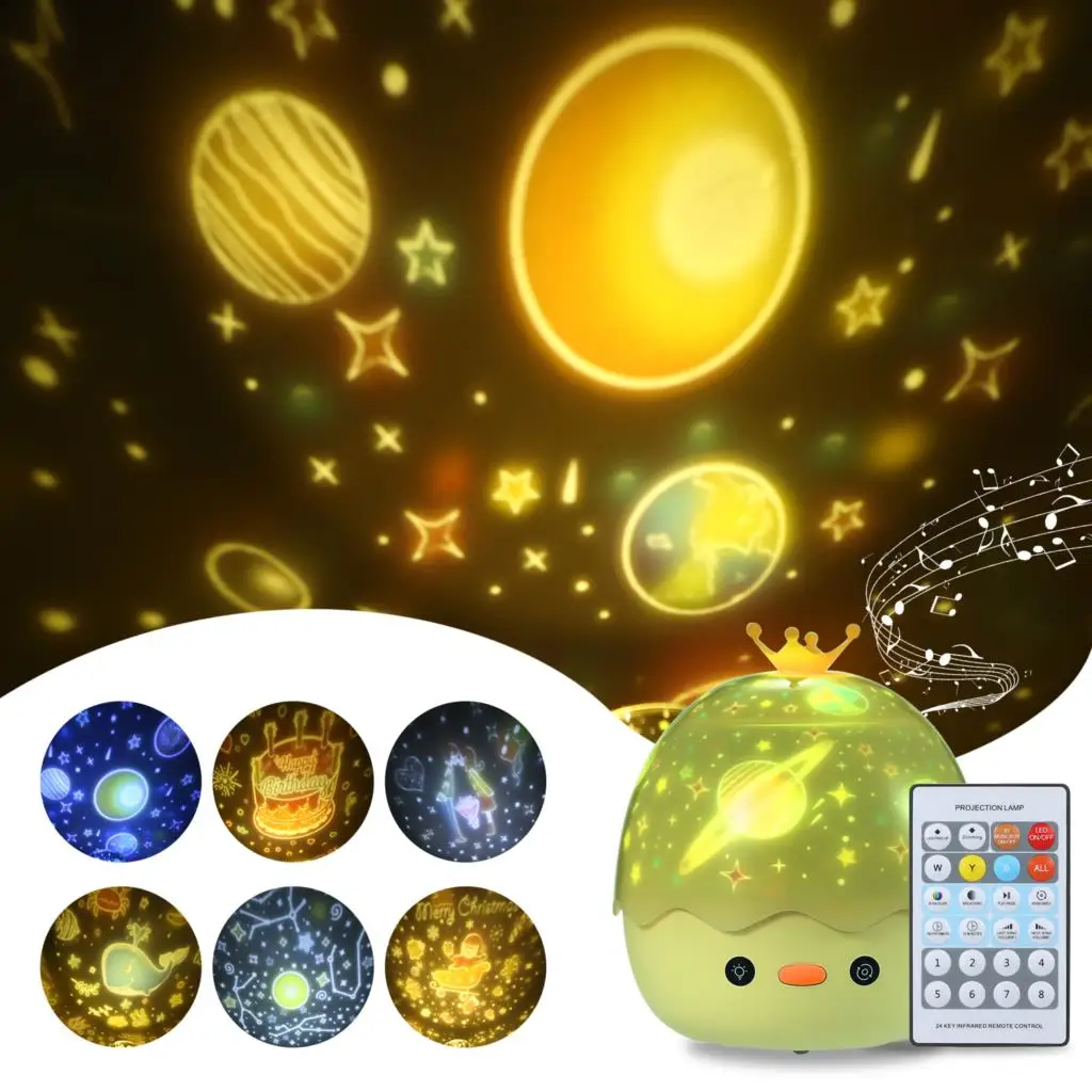 

Tomshine USB Light Projector with Remote Control 360 Degree Rotating Colorful night Lights BT Music Speaker Dimmable Night lamp