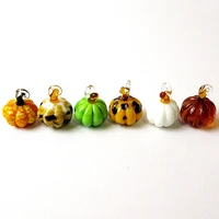 6pcs hanging mini glass pumpkin craft ornaments cute exquisite gifts festival party home garden decor pendant charms accessories