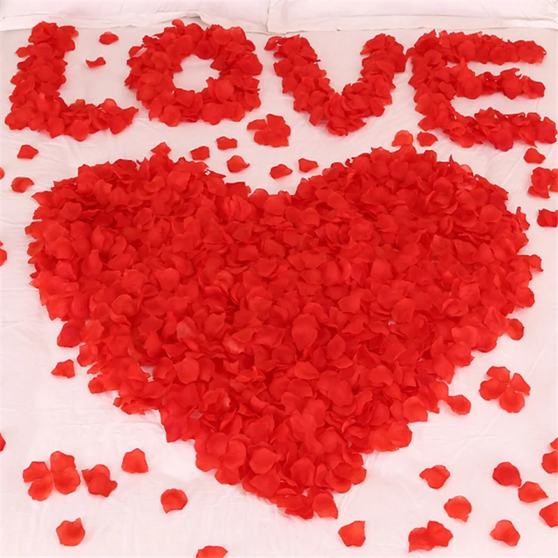 

100/200/500/2000 шт. искусственных цветов, шелковые лепестки для Дня Святого Валентина, свадебное цветочное украшение