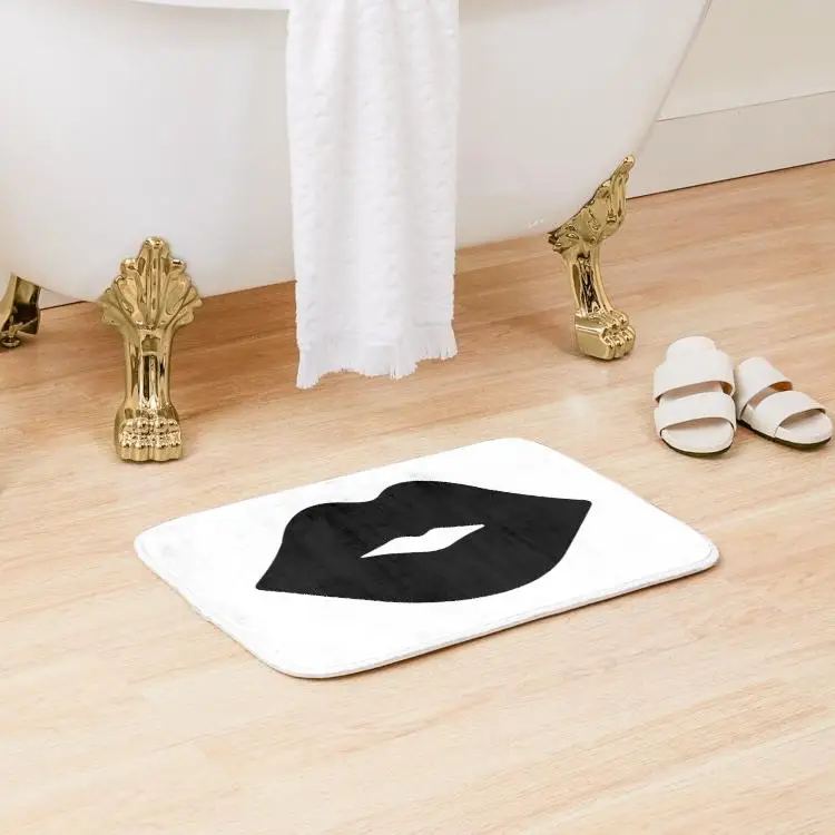 

Коврик для ванной с изображением черных губ и поцелуев, коврик для душа, коврик для мытья гостиной, мультяшный коврик, современный ковер, дом...