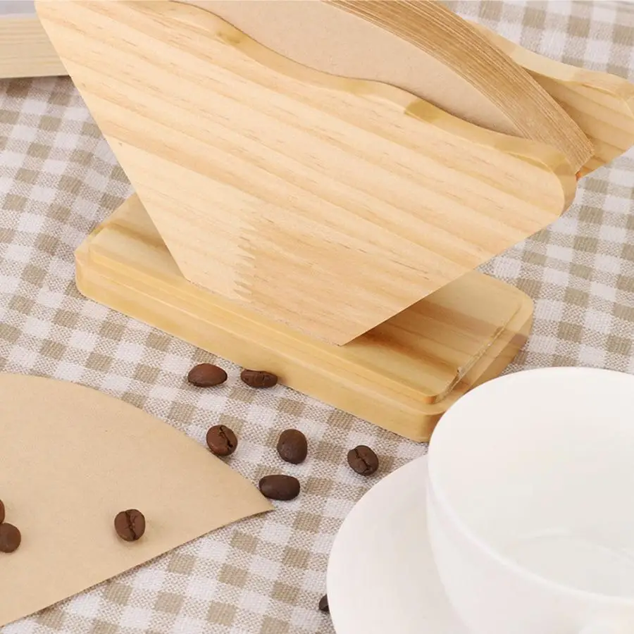 Многоразовые Кофе фильтр дерево фильтры держатель полка дисплея Бумага