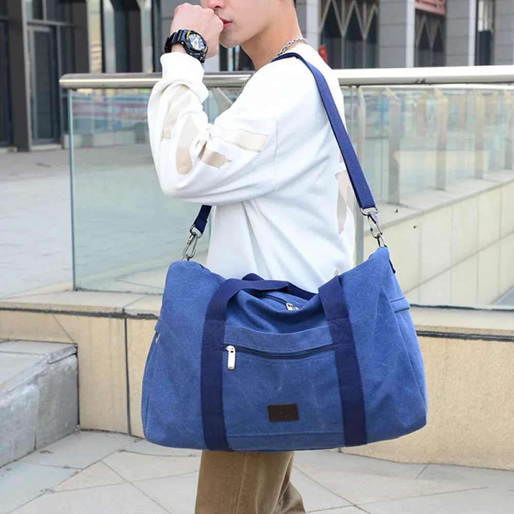 GNWXY Large Capacity Travel Bag Casual Canvas Bag Out Luggage Men Retro Simple Weekend Handbag Shoulder Duffel Bag Dropshipping