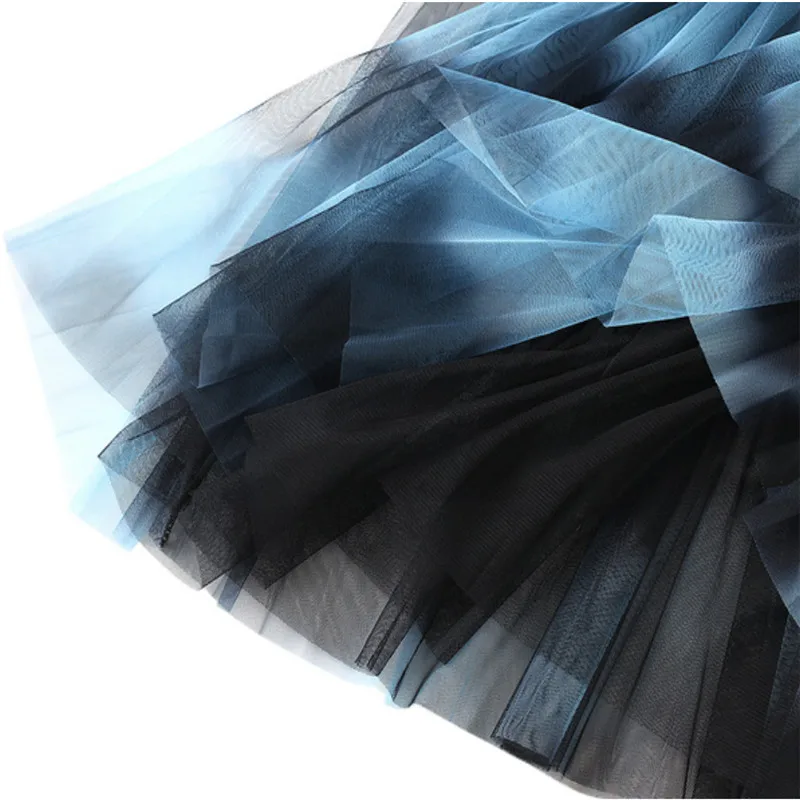 

Summer Women Skirt Mesh Patchwork Stripped Pleated Skirt 2021 Long Fashion Sexy Club Street Casual OL Skirts Waist 62-108cm