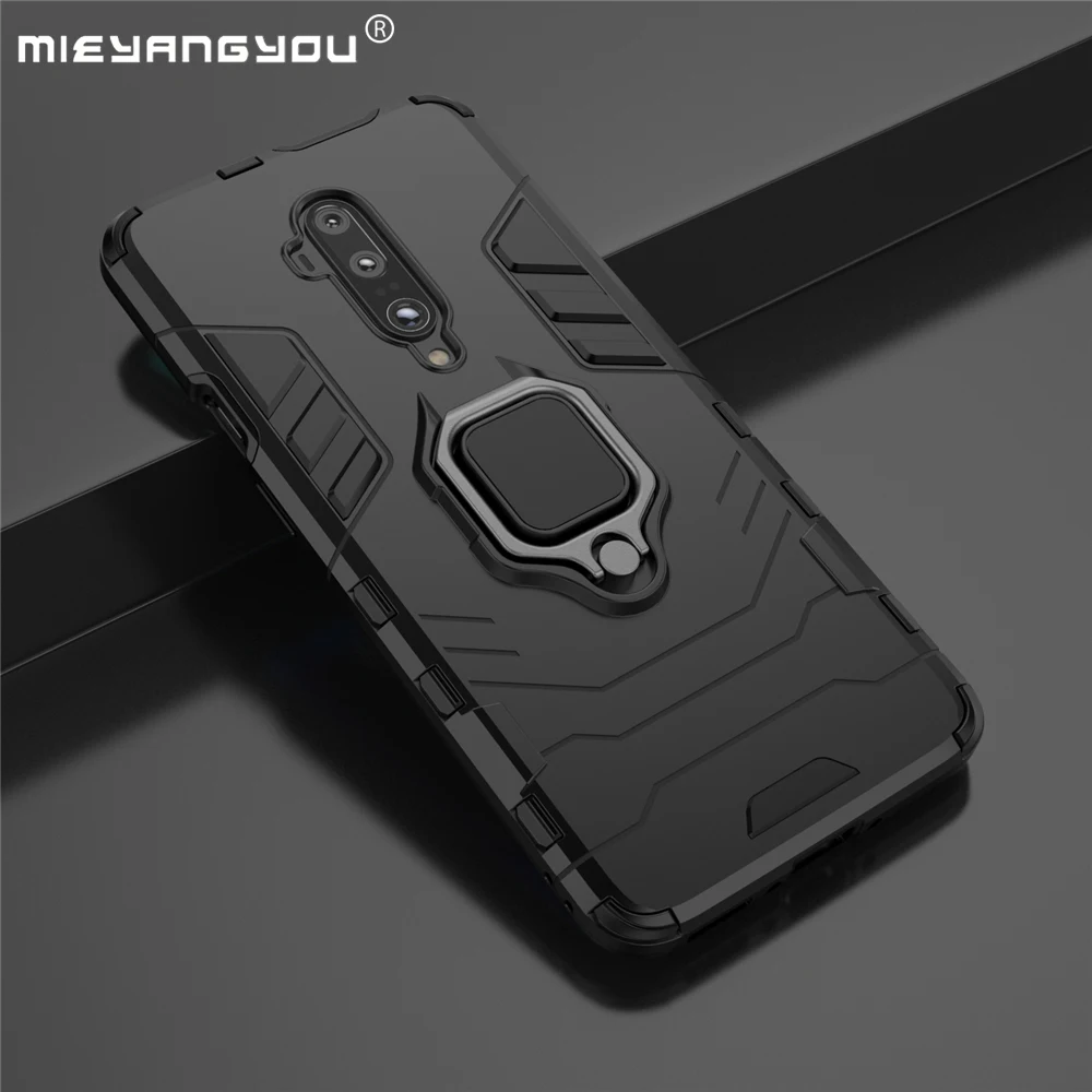 Ring Holder Armor Phone Case For Oneplus 7T Pro Soft TPU Border Hard PC Cover On 7 6T Car Magnetic Shockproof Coque Fundas |