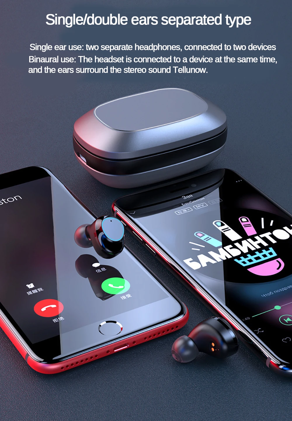 QCR TWS Bluetooth наушники 3000 мАч наушники зарядная коробка IPX7 водонепроницаемый тяжелый бас 6D стерео HiFi Звук светодиодный дисплей гарнитуры