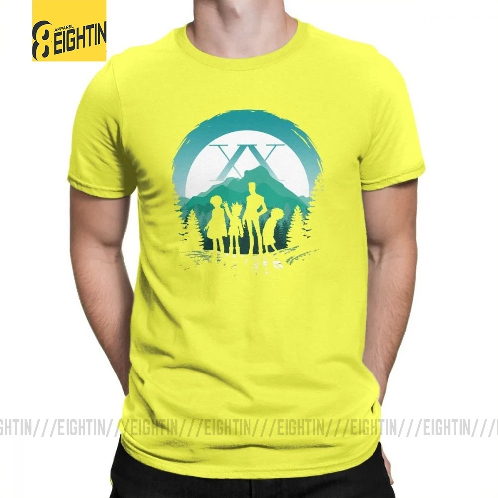 Hunter X Hunter T-Shirts Team Japanese Purified Cotton Novelty Tee Shirts Short-Sleeve T Shirt Male Simple Stylish Comic Plus - Цвет: Цвет: желтый