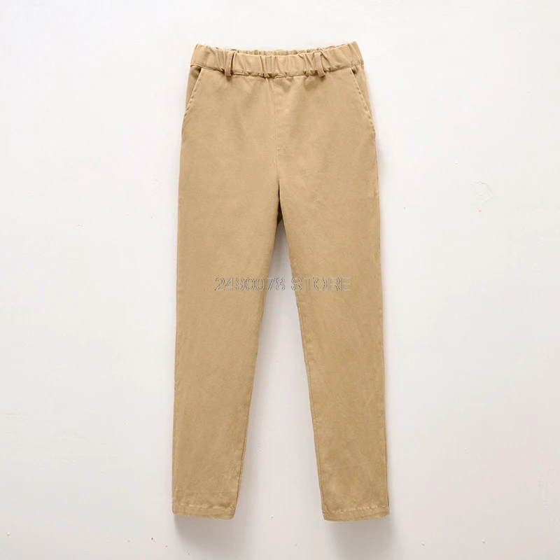 khaki pants Хлопковые брюки для мальчиков, деловой Школьный костюм, брюки брендовые Детские штаны для свадебной вечеринки мужские спортивные штаны От 4 до 16 лет - Цвет: khaki pants