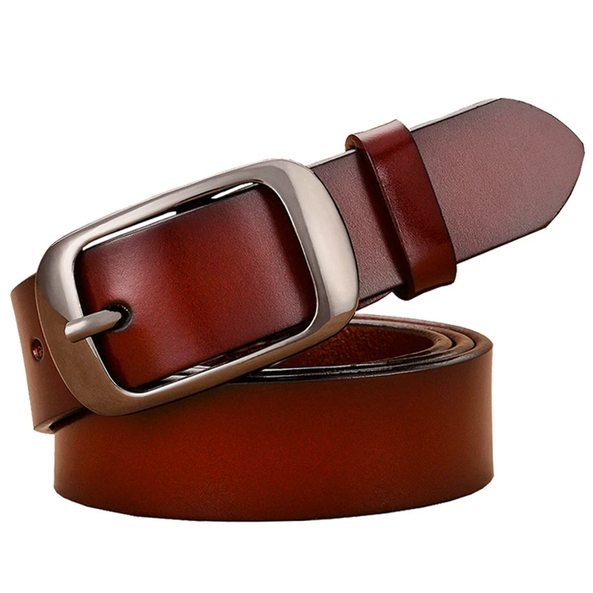 

Fashion Genuine Leather Belts For Women Quality Pin Buckle Woman Belt Cow Skin Waist Strap Female Girdle For Jeans Width 2.8 Cm