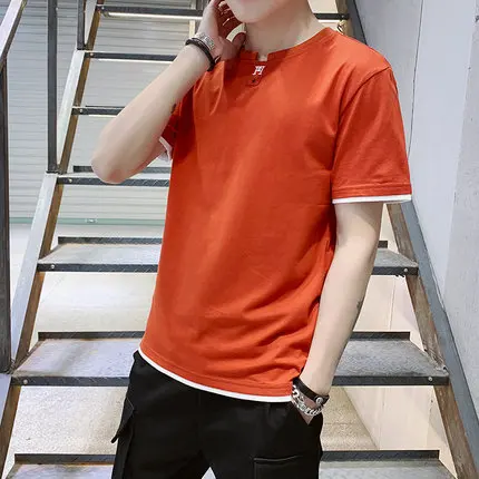 

Summer men's business casual short sleeve t-shirt 2354