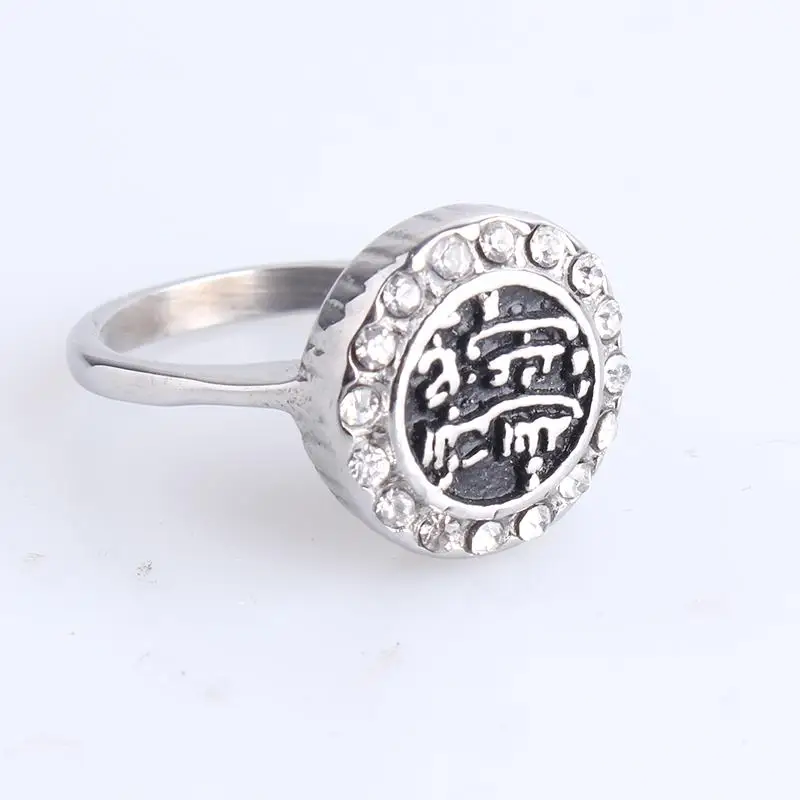 

wedding rings Casting Arabia scriptures crystal 316L Stainless Steel finger rings for men wholesale