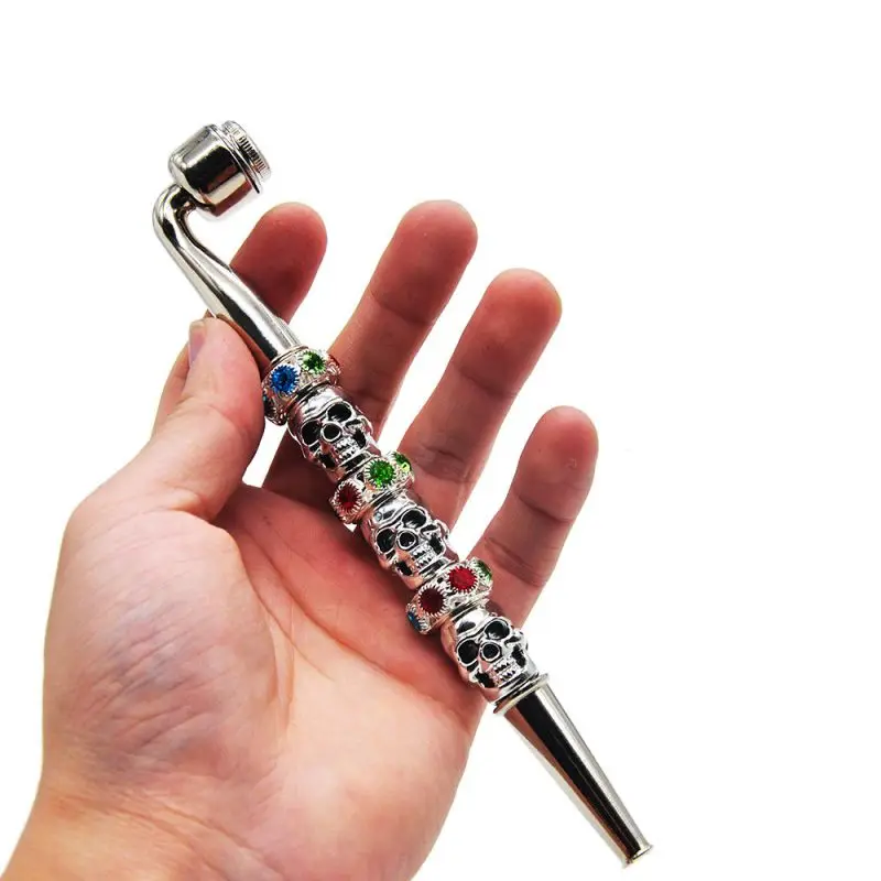

Metal /Silica gel Smoking Pipe Tobacco Pipe Cool Skull Head Style Luminous style
