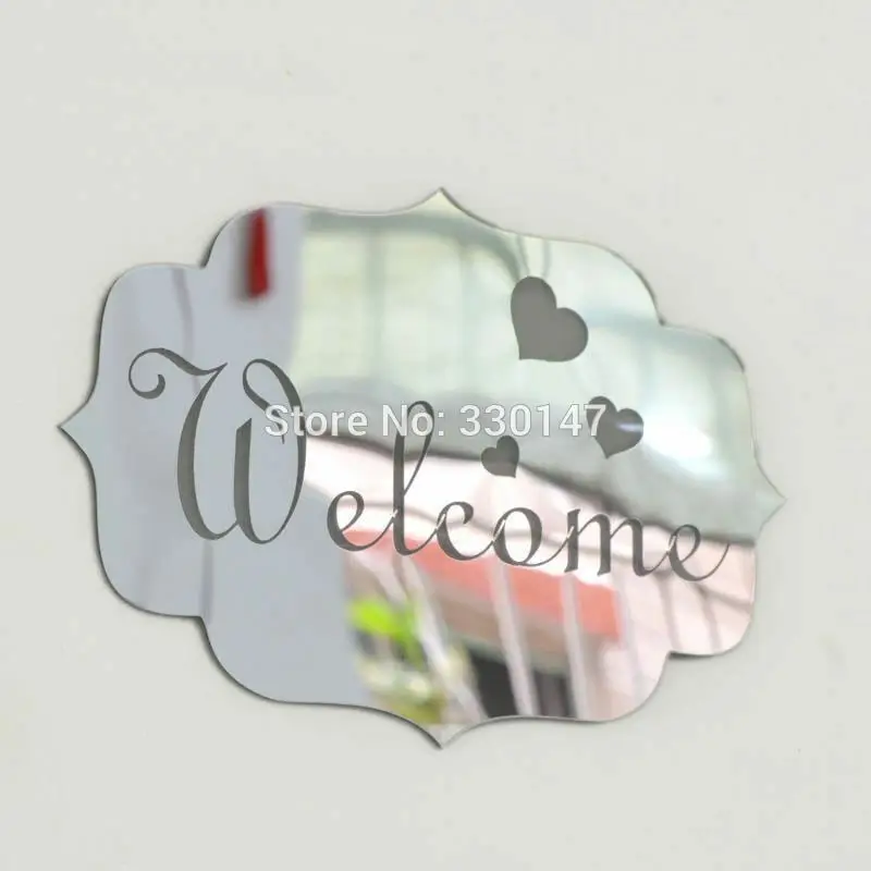 1 шт. мини 3D акриловые зеркальные настенные наклейки съемный знак приветствия