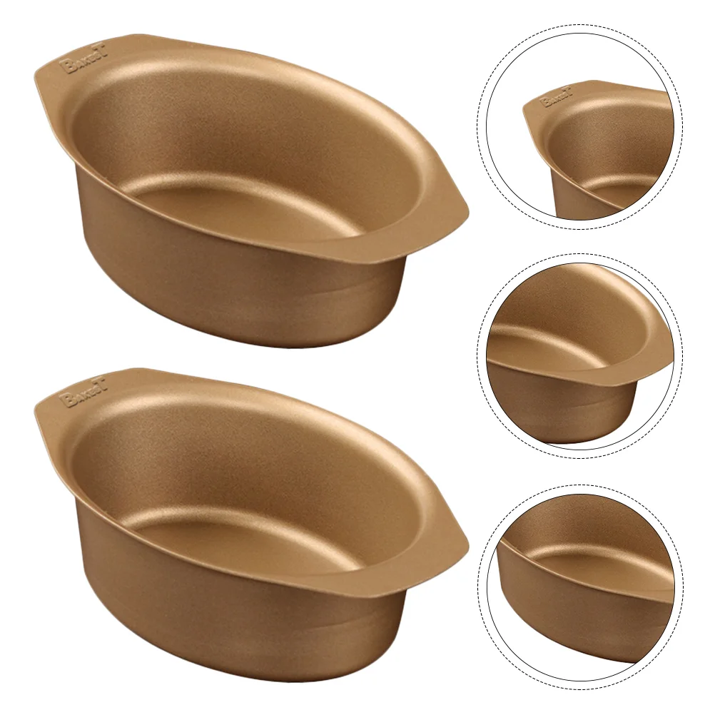 

2pcs Practical Cake Baking Molds Cheese Cake Molds Carbon Steel Cake Molds (Golden)