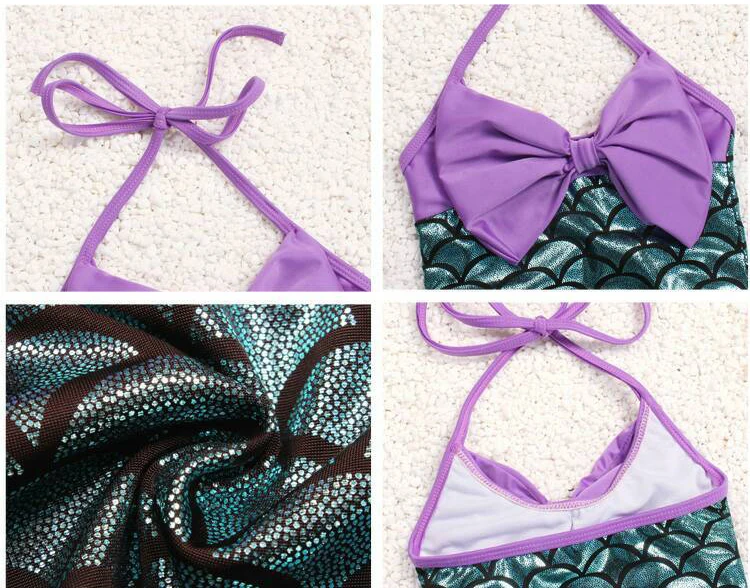 Детские комбинезоны для девочек купальный костюм маленькая принцесса-Русалочка Ариэль карнавальный костюм платье принцессы для девочек купальный костюм на Хэллоуин