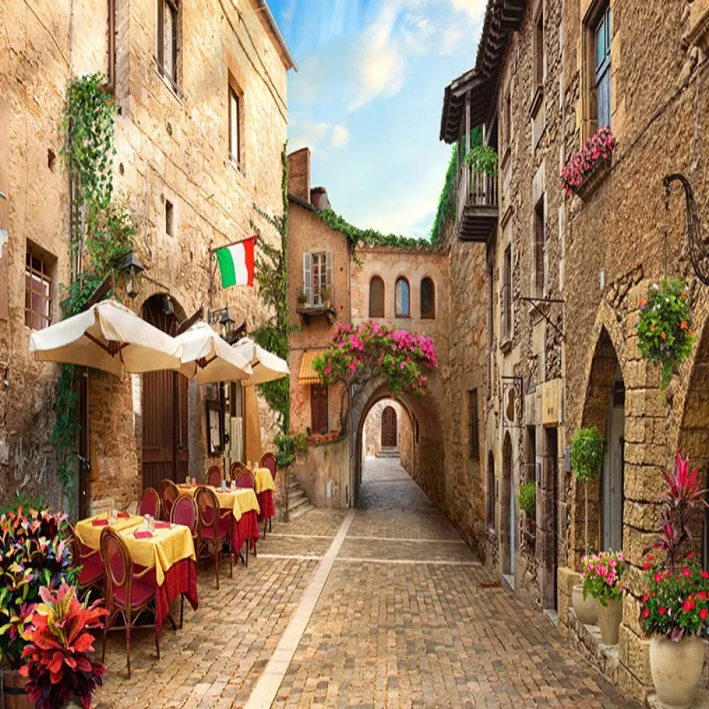 

JMINE Div 5D Rome Italy Streets medieval House Full Diamond Painting cross stitch kits art Scenic 3D paint by diamonds
