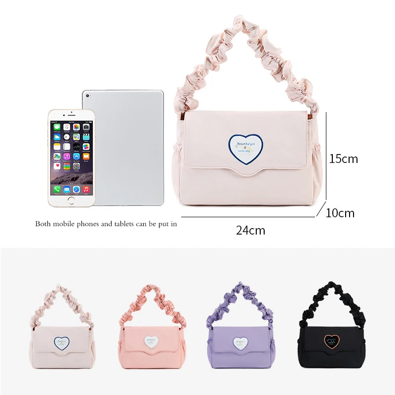 Fashion Exquisite Shopping Women Top-handle Bag Simple Pleated Strap Retro Solid Color Shoulder Underarm Bags Ladies Purse