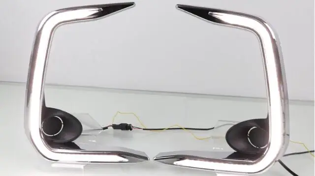 LED Daytime Running Lights for Toyota Corolla 2019 2020 DRL Front Bumper Fog Lamp Cover with Yellow Turn Signal style relay | Автомобили и