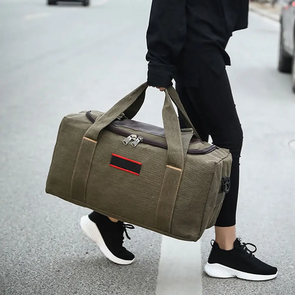 GNWXY Large Capacity Canvas Hand Luggage Bag Travel Bags Move House Big Bag Weekend Overnight Bag Folding Trip Bag Dripshipping