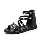 Детская повседневная обувь Skoex, модные сандалии для девочек, новинка 2020, летняя обувь на плоской подошве с высокой нескользящей подошвой и заклепками для девочек